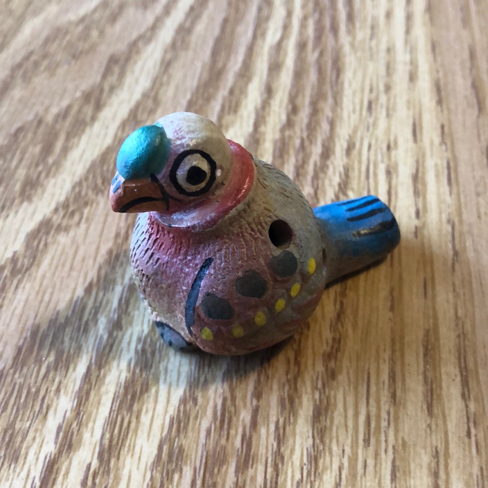Colorful Ceramic Bird Whistle.